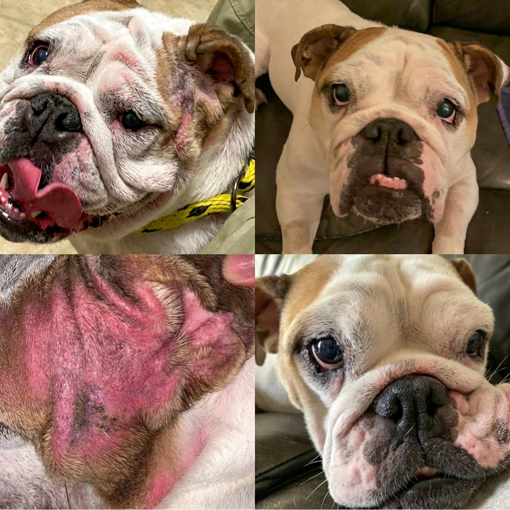 Prima e dopo in un cane